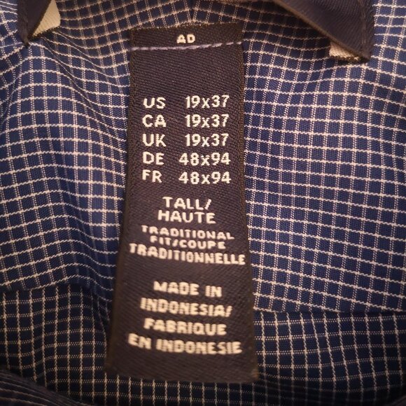 Lands' End Outfitters Men's Size 19 Tall Wrinkle Free Dress Shirt - Picture 5 of 13